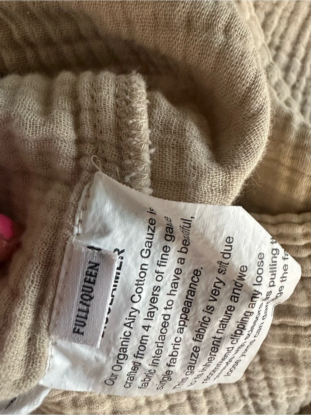 NWOT Quince Airy Gauze Cotton Duvet Cover In Dune - Full/Queen No Shams